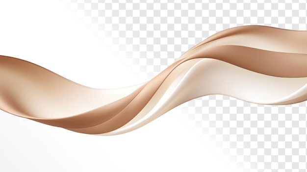 A minimalistic ribbon light brown and white colors transparent background