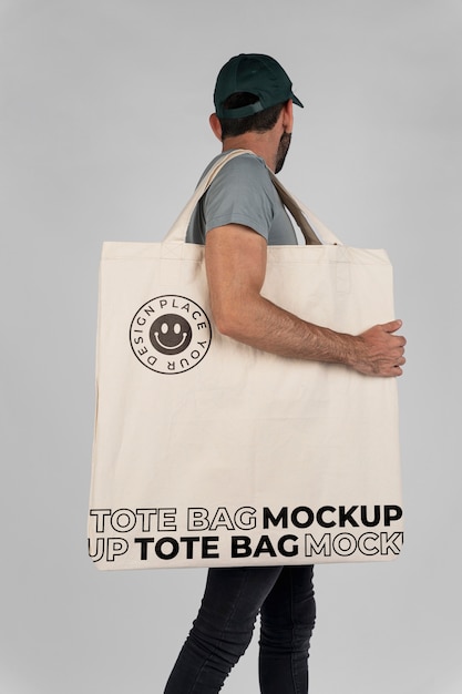 Minimalistic tote bag mockup