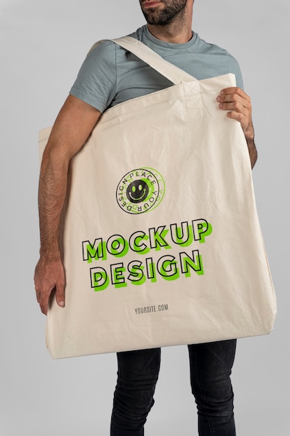 Minimalistic tote bag mockup