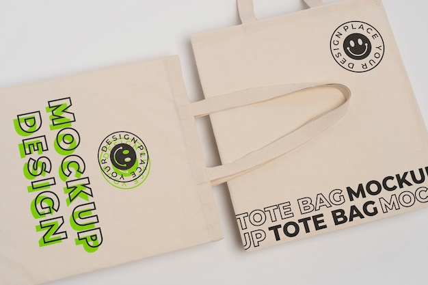 Minimalistic tote bag mockup