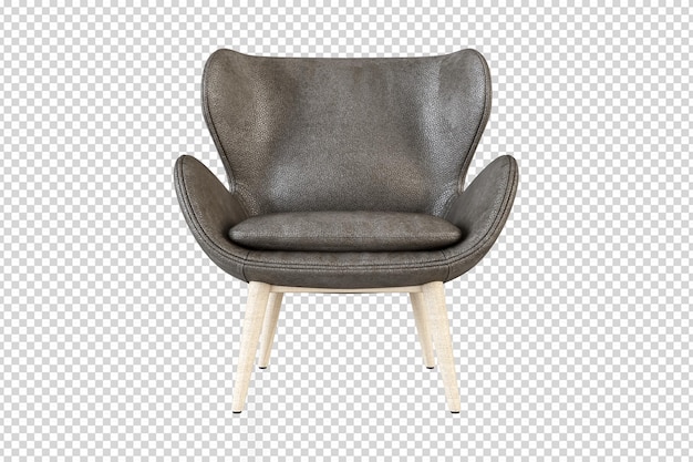 Mininal modern chair in 3d rendering isolated