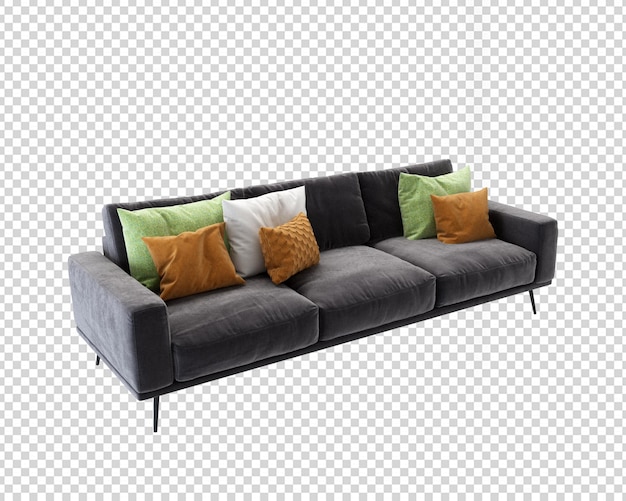 Mininal modern sofa in 3d rendering isolated