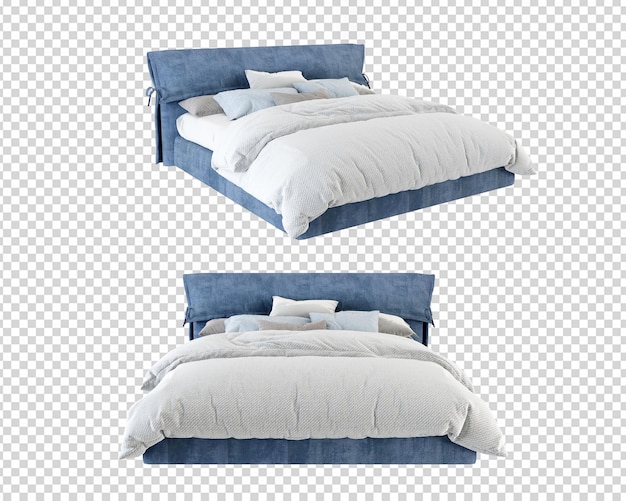 Mininal modernbed in 3d rendering isolated