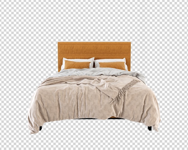 Mininal modernbed in 3d rendering isolated