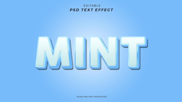 MINT TEXT EFFECT EDITABLE DESIGN