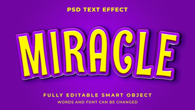 Miracle purple editable text effect