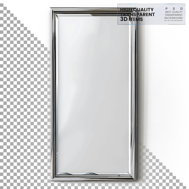 Mirror Rectangular Reflective PNG on Transparent Background