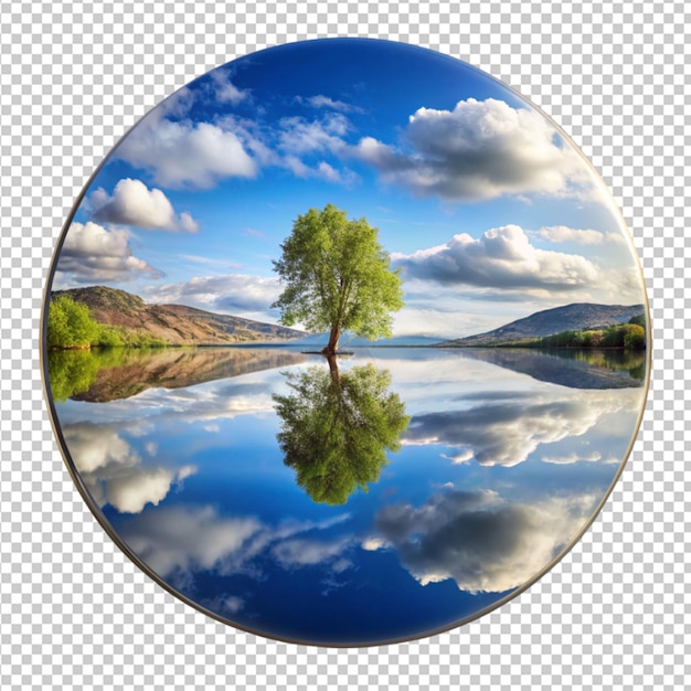 PSD mirror on water transplant background