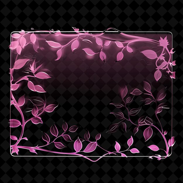 PSD a mirror with a pink flower pattern and a black background