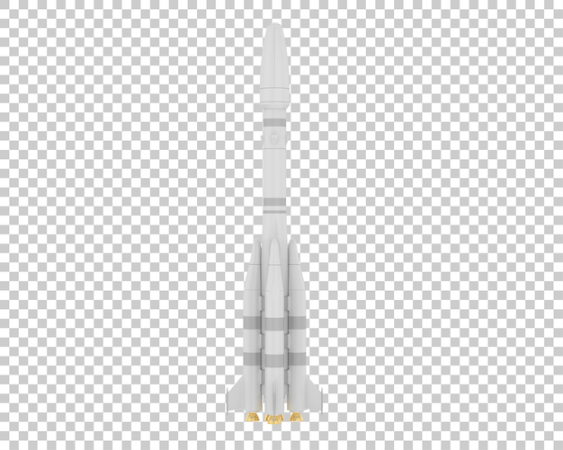 Missile isolated on transparent background 3d rendering illustration