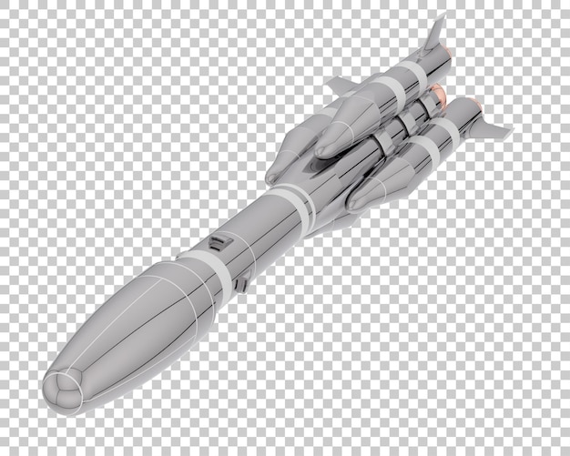 Missile isolated on transparent background 3d rendering illustration