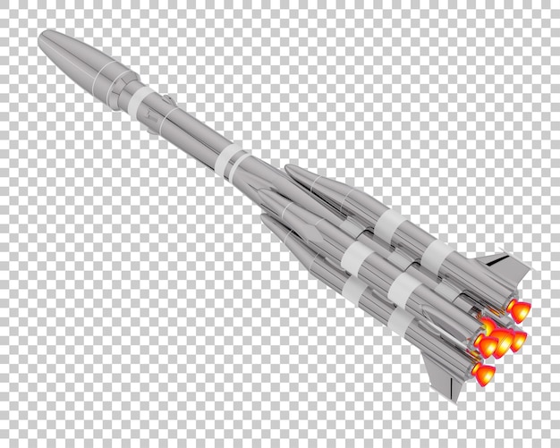 Missile isolated on transparent background 3d rendering illustration