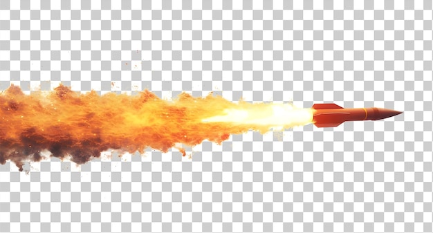 PSD missile launch isolated on transparent background