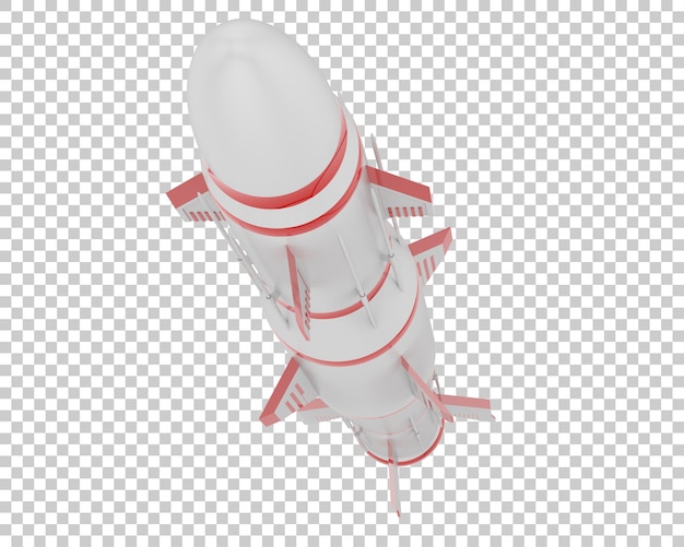 Missile on transparent background 3d rendering illustration