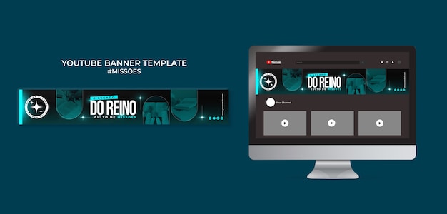 PSD missoes youtube banner template