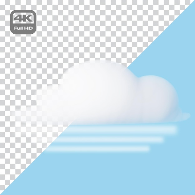 Mist Weather Icon 3D Cartoon