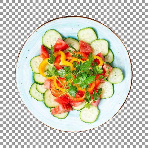 Mix bell pepper and vegetable salad isolated on transparent background