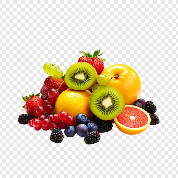 PSD mix fruits isolated on transparent background