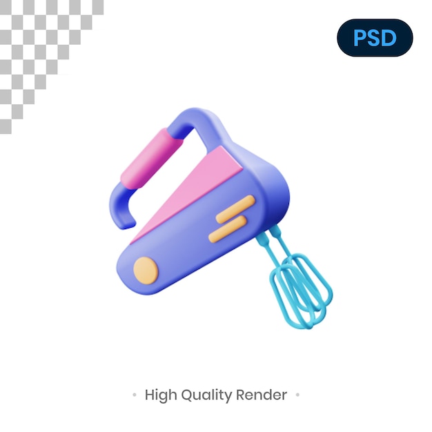 Mixer 3D Render Illustration Premium Psd