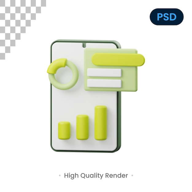 Mobile 3D Render Illustration Premium Psd