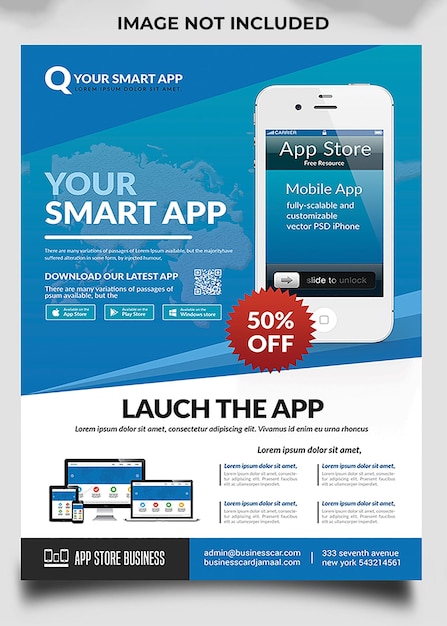 PSD mobile app amp repair flyer