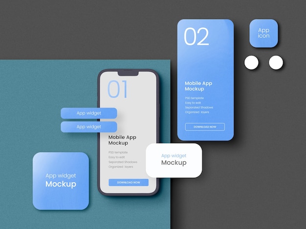 Mobile App UI Screen Presentation Mockup