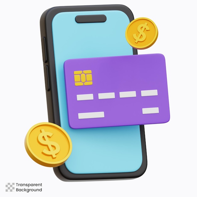 Mobile Banking 3d Icon Illustration