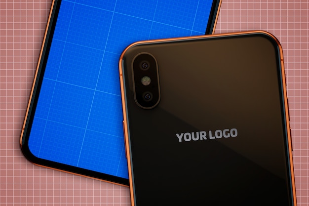 PSD mobile closeup mockup