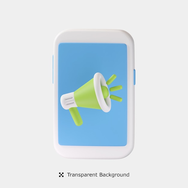 Mobile Marketing 3d icon illustration