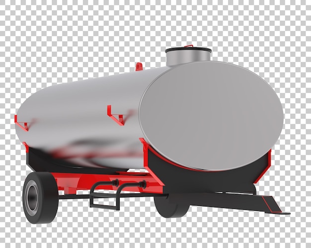 Mobile oil tank on transparent background 3d rendering illustration