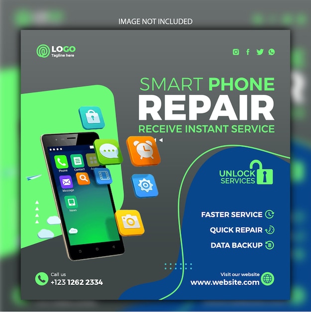 PSD mobile repairing template