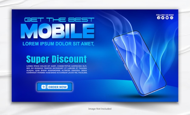 PSD mobile sale promotional poster design template