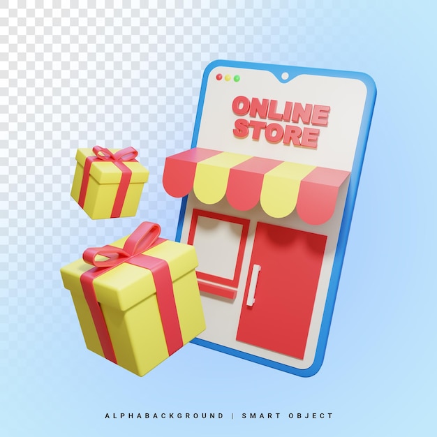 Mobile Store 3d Illustration