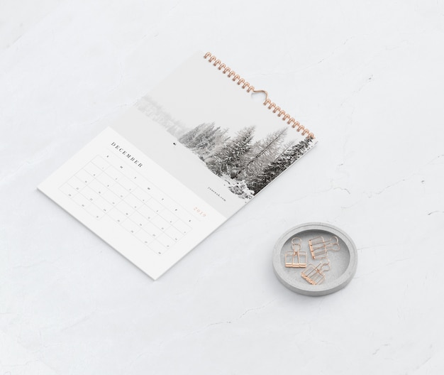 PSD mock-up book spiral link for calendar concept