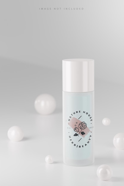 Mock up bottle of essence toner in natural light Face skin care cosmetics 3d render