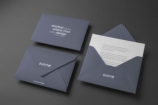 Mock-up for dark paper envelope