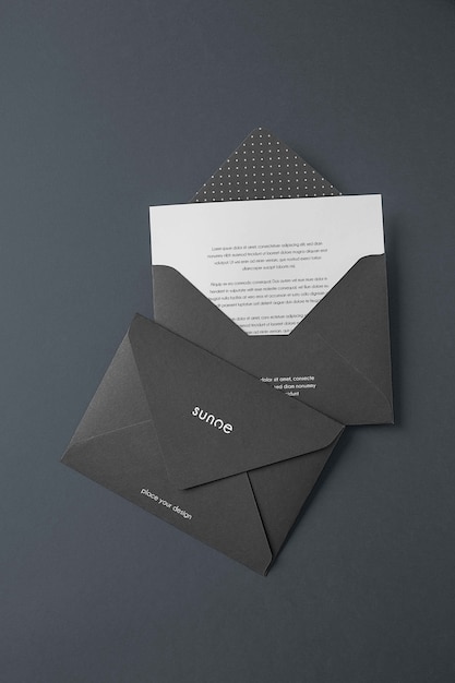 Mock-up for dark paper envelope