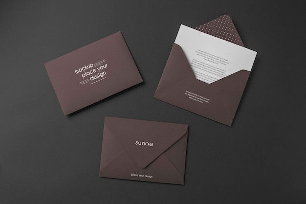 Mock-up for dark paper envelope