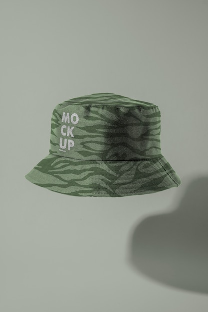 Mock-up design for bucket hat headwear