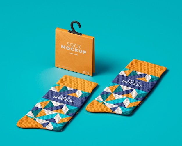 Mock-up design for socks with abstract pattern