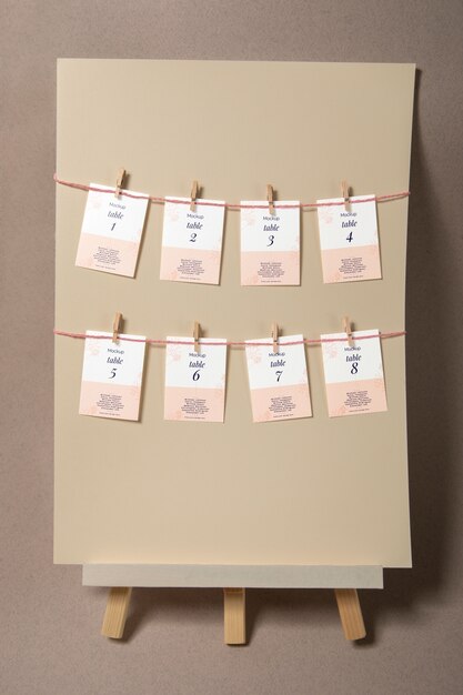 PSD mock-up design for wedding seating signs collection