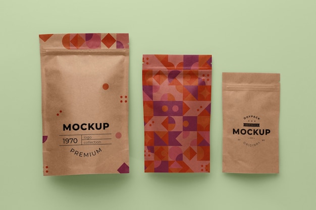 PSD mock-up doypack minimalistic composition