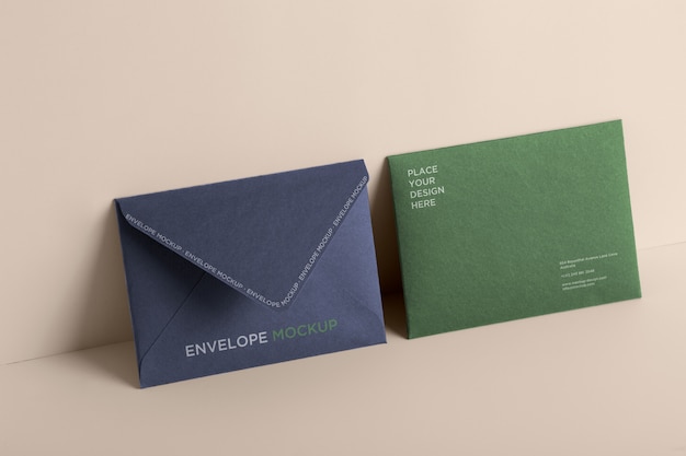 Mock-up of isolated paper standing envelope