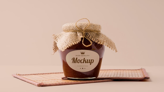 PSD mock-up jam jar packaging arrangement