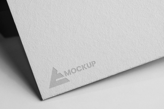 Mock-up logo design business on white paper