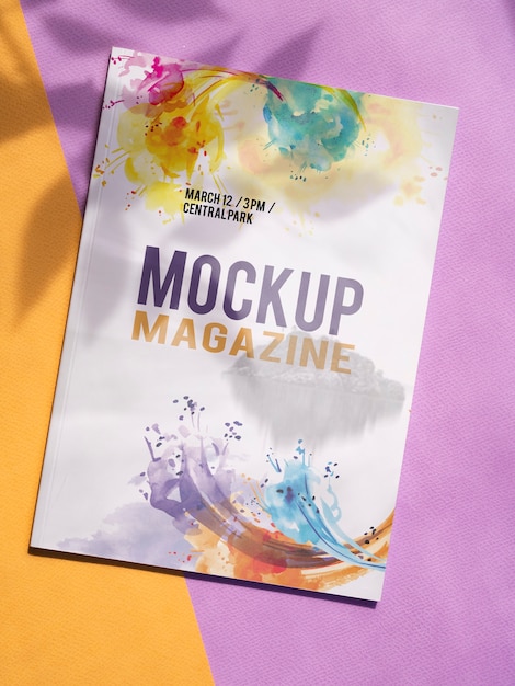 Mock up magazine on minimalist background