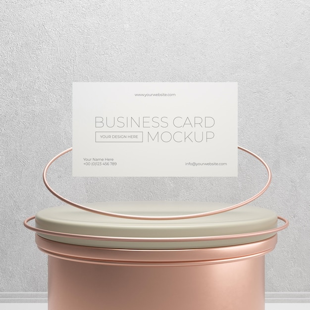 Mock-up of metallic levitating copper business card