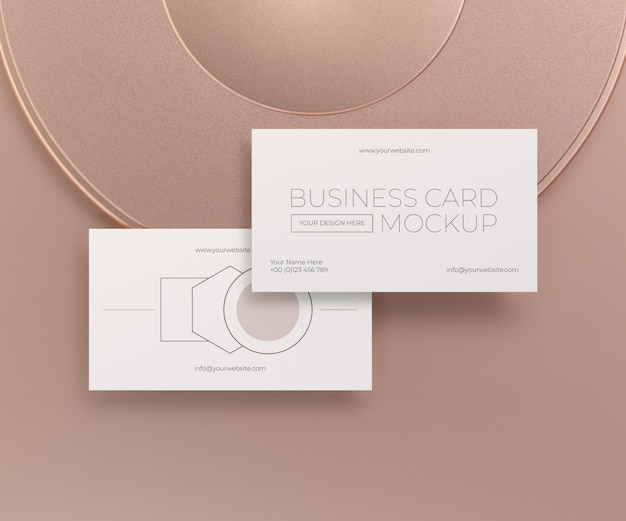 Mock-up of metallic levitating copper business card