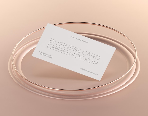 Mock-up of metallic levitating copper business card