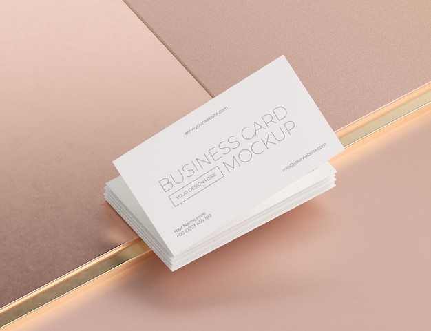 Mock-up of metallic levitating copper business card